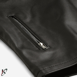 Veste d'hiver en cuir noir pour homme, coupe ajustée, chaude, nouveau design, vente en gros, - Product Image 5