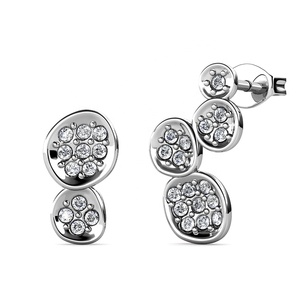 Asymmetrical Colette <strong>Quirky</strong> Stud Earrings Daisini Embellished with Swarovski Crystals 18K Gold Plated Accessory for Woman - Product Image 4