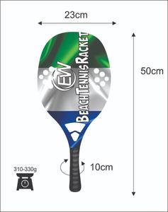 Raquetas de Tenis y Playa Hechas a Medida, Cara de 20 mm, Peso de 320-340 g, Longitud de 50 cm, Empuñadura de Fibra de Carbono - Product Image 4