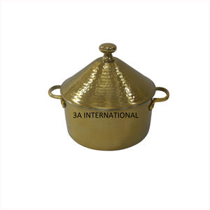 Utilisation de la restauration de mariage Conception martelée en acier inoxydable Pot chaud isolé plaqué or Maison Hôtel Restaurant Stockage des aliments - Product Image 1