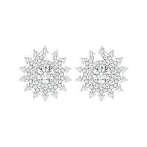 Pendientes de diamantes hermosos de oro blanco de 10K Proveedor indio - Product Image 1