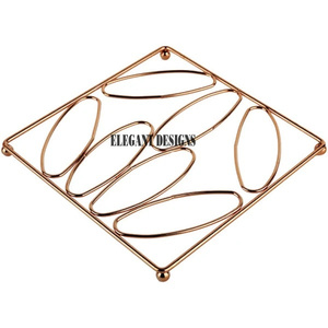 Flower Design Metal <b>Trivet</b> Gold Color Best Quality Vintage Affordable Metal <b>Trivet</b> Hotel and Restaurant Ware Fancy Metal <b>Trivet</b> - Product Image 4