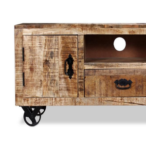 ตู้วางทีวีไม้มะม่วงแท้สไตล์วินเทจอุตสาหกรรม รุ่น TVC-6600 ดีไซน์โบราณ เฟอร์นิเจอร์ตกแต่งบ้านสำหรับห้องนั่งเล่น รับประกัน 1 ปี - Product Image 2