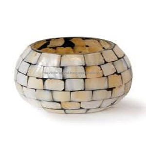 Modern Custom Logo Wedding Home Decor Glass Tealight Holder Handmade Metal Inset Easter INS Style With Printed Design - Product Image 5