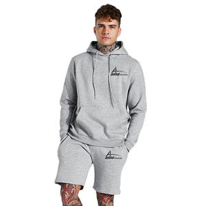 New Design Full <b>Sleeves</b> <b>Men's</b> Fancy Grey Color Pullover Stripe <b>Hoodies</b> Set with Running <b>Short</b> Set for Boys - Product Image 5