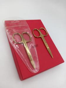 Petits ciseaux Plasma d'or de qualité professionnelle pour l'acier inoxydable de sourcil avec votre propre logo personnalisé et instrument de beauté de couleur - Product Image 4