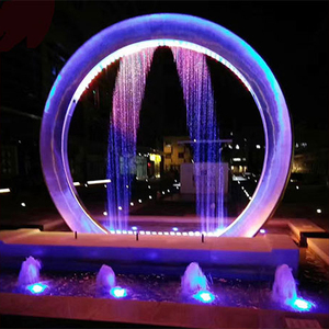 <span class=keywords><strong>Fontaine</strong></span> murale intérieure <span class=keywords><strong>de</strong></span> luxe personnalisée, cascade intérieure, ligne <span class=keywords><strong>de</strong></span> contrôle, lumières numériques RGB, rideau d'eau dansant, acier inoxydable - Product Image 1