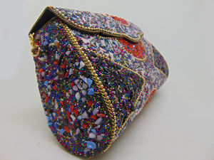Bolso de mano de piedras de mosaico, azul y Multi grava - Product Image 3