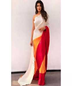 Nouveau saree de travail d'impression numérique georgette attrayant avec blouse non cousue vêtements de festival prix de gros vêtement ethnique - Product Image 1