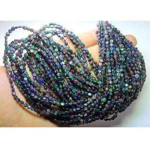 Cuentas de Ópalo Etíope Negro Natural Hechas a Mano, Forma de Moneda Lisa, 4 mm Aproximadamente, 16 Pulgadas, Calidad Superior - Product Image 6