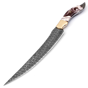 13 Inches New Style Custom Hand Forged Damascus Fillet <b>Chef</b> knife With leather Sheath cover (smk1639) - Product Image 6