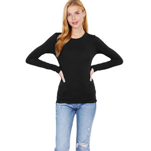 T-shirt manches longues pour femmes, noir, pour toutes les occasions, avec matériau de haute qualité et impression personnalisée - Product Image 1