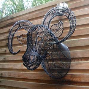 Sculpture élégante de tête d'animal en métal pour le produit de conception de fil de décor de maison et de jardin - Product Image 6