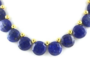 Belle pierre précieuse Lapis Lazuli naturelle bleue de qualité AAA perles Briolette en forme de pièce de monnaie à facettes pour les collections de bijoux faits à la main - Product Image 2