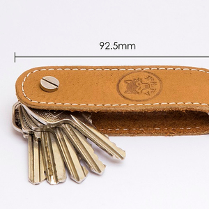 Llaveros de correa de cuero vegana Vintage, Logo personalizado desmontable, bolso de cuero genuino, regalo, Impresión de Metal, caja personalizada - Product Image 1