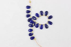 1 brin de perles de Lapis-Lazuli naturel à facettes en forme de poire, pierres précieuses bleues, pour la fabrication de bijoux, vente en gros - Product Image 5