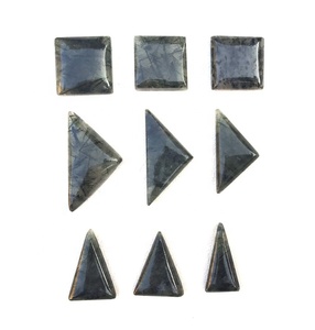 Cabujones multiforma de diseñador de rutilo negro Natural de calidad superior, 9 piezas, piedras preciosas sueltas con parte posterior plana, cabinas al por mayor - Product Image 2