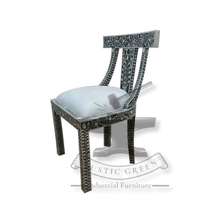 Chaise de salle à manger de style industriel design incrusté d'os pour salon hôtel école extérieure hôpital atelier loisirs cuisine large - Product Image 3