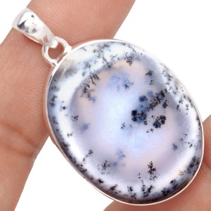 Natural dendrita ágata piedra preciosa colgante bisel conjunto estilo lindo venta al por mayor encanto joyería para ella - Product Image 1