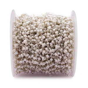 Perle pierre plaquée argent fil enroulé lien chapelet grappe bijoux fabrication chaîne perlée vente en gros fournisseur - Product Image 1