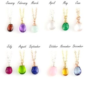 Crystal Quartz Drop <b>Wire</b> Wrapped Pendant Necklace - April Birthstone Necklace - Product Image 3