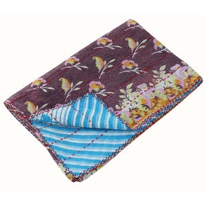 Colcha floral kantha colcha vintage de algodón hecha a mano precio al por mayor mejor calidad - Product Image 5