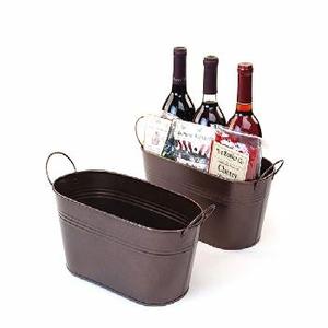 Bac à fleurs ovale galvanisé pour la décoration de la maison et du jardin Pot de rangement durable pour plantes - Product Image 2