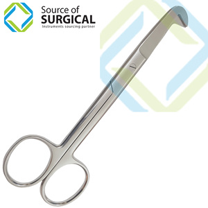 Ciseaux chirurgicaux angulaires Source Surgical Manual en acier inoxydable, instruments chirurgicaux certifiés CE, pour usage hospitalier et clinique SOS-348339 158mm - Product Image 1