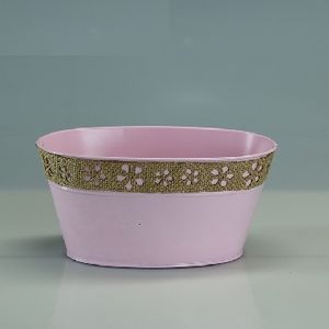 Baignoire ovale blanche rustique pour fleurs de printemps, boîtier en fer en métal, pas cher - Product Image 2