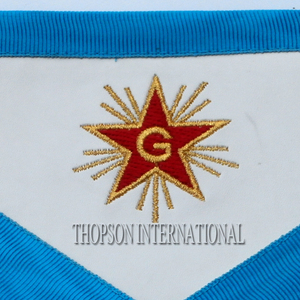 Tablier French Rite MB Master Collier en cuir en tissu de qualité avec point de croix maçonnique brodé pour l'artisanat de couture - Product Image 2