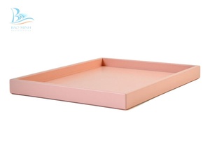 Nouveau plateau de service en laque rose du Vietnam - Product Image 5
