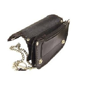 Đen Snap Đóng Cửa Bifold Tùy Chỉnh In Ví/Chính Hãng Biker Men Wallet Với Chuỗi