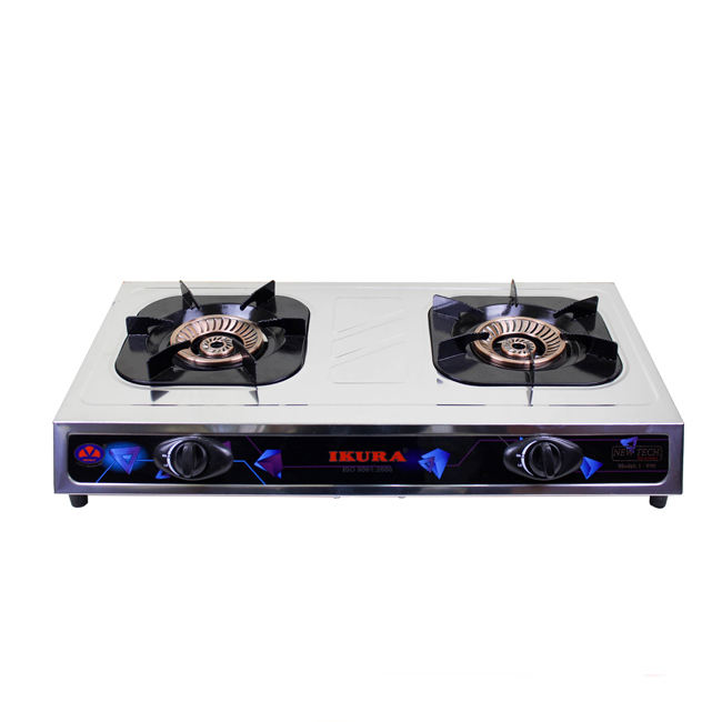 direct manufacturer gas stove 2 burner with glass top sus 304