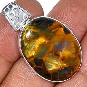 Pendentif vintage en pierre précieuse de Namibie, fait à la main, en argent sterling massif 925, grand pendentif de créateur pour femmes, toutes tailles, prix de gros - Product Image 1