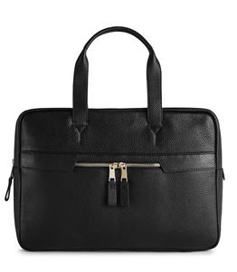 ADORA Small Black Genuine <b>Leather</b> <b>Laptop</b> <b>Bag</b> with Handle Customizable Design & Logo - Product Image 3