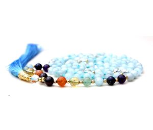 สร้อยประคำหินธรรมชาติ 7 จักระ สไตล์ทิเบต งานแฮนด์เมด เครื่องประดับอัญมณี สไตล์โบฮีเมียน ขายดี - Product Image 3