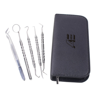 Kit de 5 instruments d'hygiène dentaire le plus vendu : détartreurs et miroirs en acier inoxydable, finition miroir, qualité A+ - Product Image 3