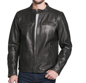 Veste de moto style motard vintage Vêtements d'extérieur en cuir durables et intemporels avec finition patinée Vêtements de sport confortables - Product Image 5