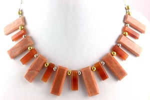 Facettes Rectangle forme pomme naturelle corail jaspe pierre précieuse fabrication de bijoux perles en gros fabrication - Product Image 5