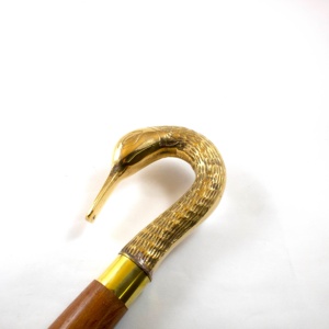 Mango de cisne de pato de latón, bastón de madera plegable hecho a mano, tema náutico de imitación antiguo, bastón para caminar, regalos novedosos, Navidad, nuevo - Product Image 2