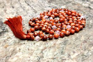 2023 Vente Chaude Agate De Feu 108 Yoga Mala Perles Collier Gland Mala Guérison Naturelle Cristal Perle Bijoux Idée Cadeau Parfait - Product Image 5