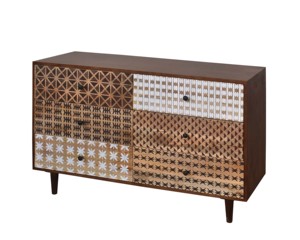 Buffet moderne de luxe antique et solide vintage sculpté à la main commode à tiroirs commode de rangement extensible armoire de bar pour l'école - Product Image 1