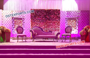 ด้านบนตะวันตกแต่งงานหนังกลับผนังเอเชียแต่งงานเวทีหนังแผงแต่งงานสีขาวหนังแผงตกแต่ง - Product Image 6