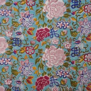 Meilleures ventes 100% serviettes de table en pur coton faites à la main avec toile florale Jade main bloc imprimé technique brodée à vendre - Product Image 2