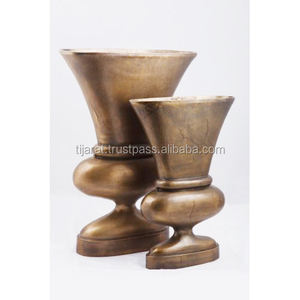 Logotipo personalizado moderno grande plata piso metal florero diseñador boda decoración con logotipo impreso flor ornamento - Product Image 2