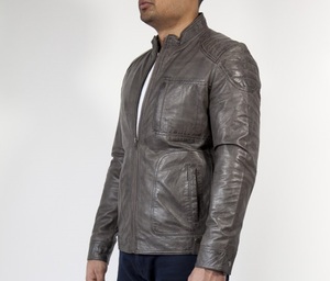 City Spirit เสื้อแจ็กเก็ตหนัง PU สำหรับผู้ชาย, เสื้อสเวตเตอร์ขี่ง่ายระบายอากาศได้ดีเสื้อแจ็คเก็ตขี่ลำลอง - Product Image 2