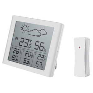 Station météo numérique avec 3 canaux extérieurs, personnalisable OEM, blanc, RAPITECH TH091 - Product Image 5