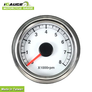 2 1/16 "52Mm Putih Analogic Led Display 8000 RPM Motor Tachometer