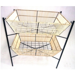 Eco-Friendly Fruit <b>Basket</b> for Storage and Shopping Rattan Metal Woven <b>Food</b> Color Customizable Logo Size Friendly for Place - Product Image 2