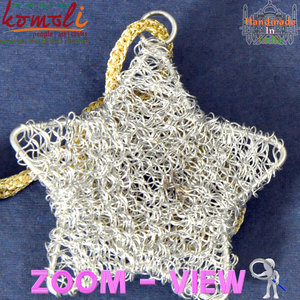 Malla de alambre hecha a mano, adornos de estrellas de Navidad, decoración a granel - Product Image 2